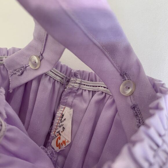 Vintage Evy Of California Dress Toddler Girls 4T Pastel Purple Lace Trim Easter - Picture 4 of 8